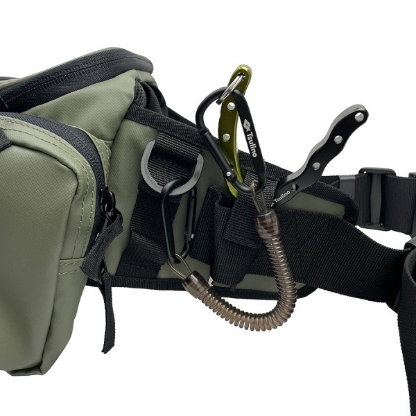 Wカラビナ付きスプリングコード